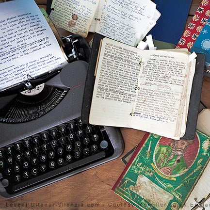 Lee Miller's typewriter and notebooks