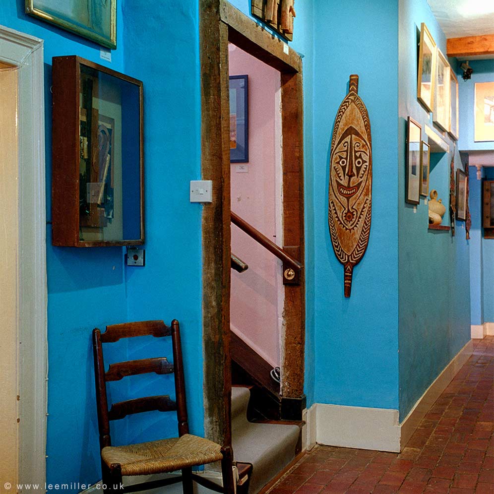 View of art works displayed in the hall of Farleys House