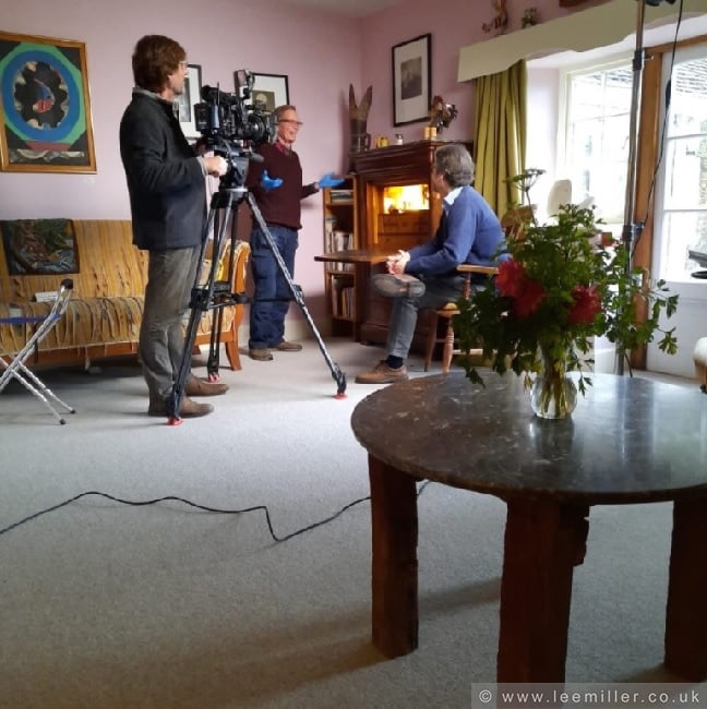 Antony Penrose filming for Lovelee in the sitting room
